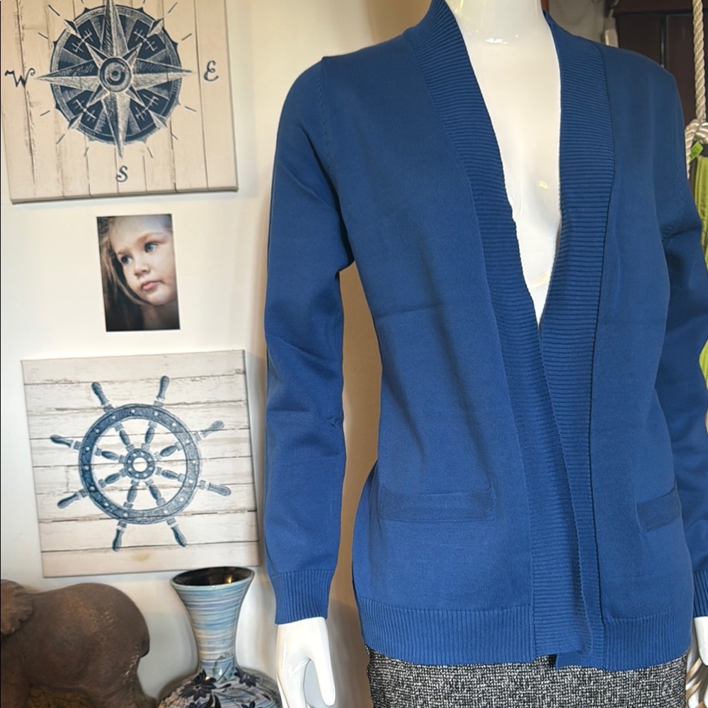 NWT northern reflections size small Blue Women's Cardigan Sweater cotton